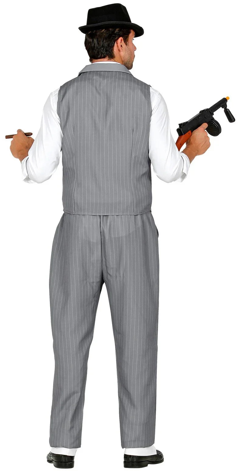 Disfraz de Gangster Gris con Chaleco para Hombre Gánster y Mafioso Widmann